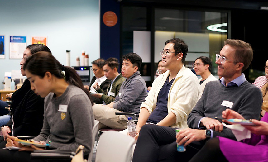 A group of attendees sitting in the audience at a CPD event hosted by Vision Eye Institute Brisbane.