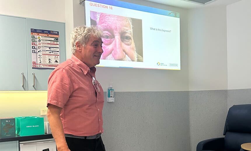 A Vision Eye Institute doctor giving a presentation at our Boronia event.