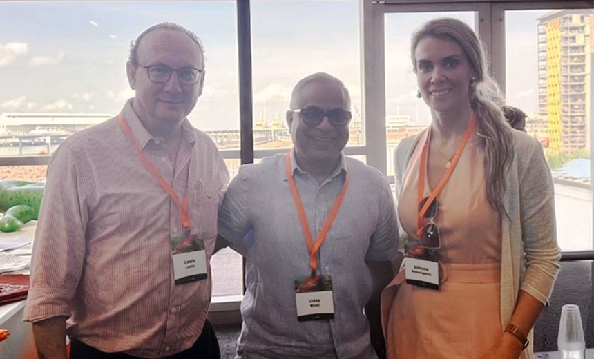 DR Lewis Levitz, Dr Uday Bhatt and Dr Simone Beheregaray at the 2025 Australasian Society of Cataract and Refractive Surgeons (AUSCRS) conference in Darwin, Australia.
