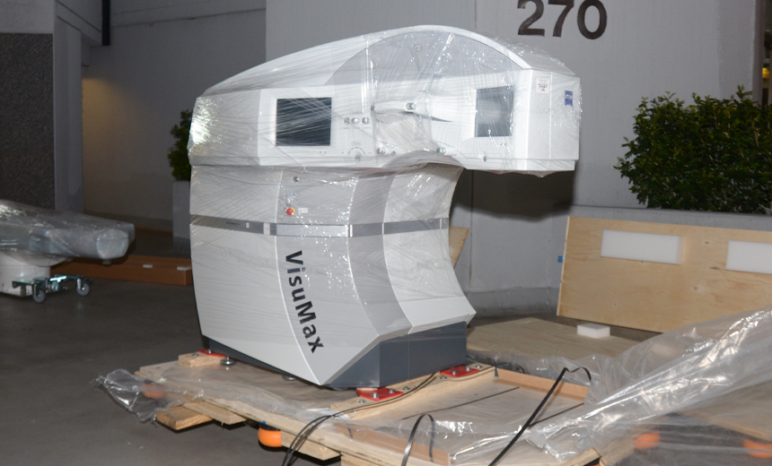 The VISUMAX 500 laser is delivered to Vision Eye Institute's Chatswood clinic.