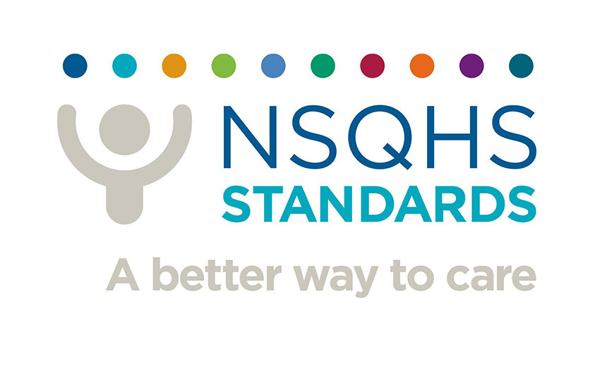 NSQHS Standards logo. A better way to care