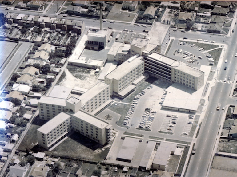 Aerial view of original PANCH site circa 1980