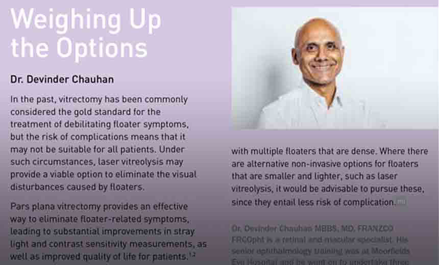 Dr Devinder Chauhan information on eye floaters