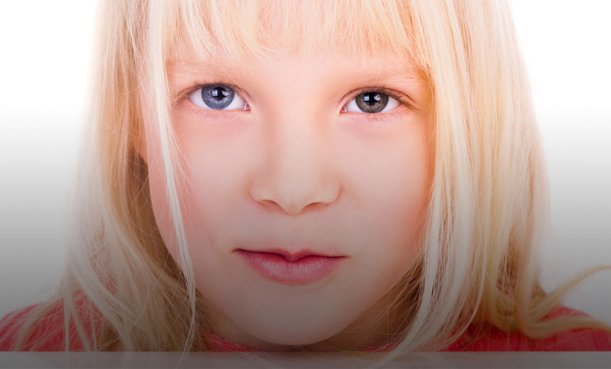 Young child with silky blonde hair