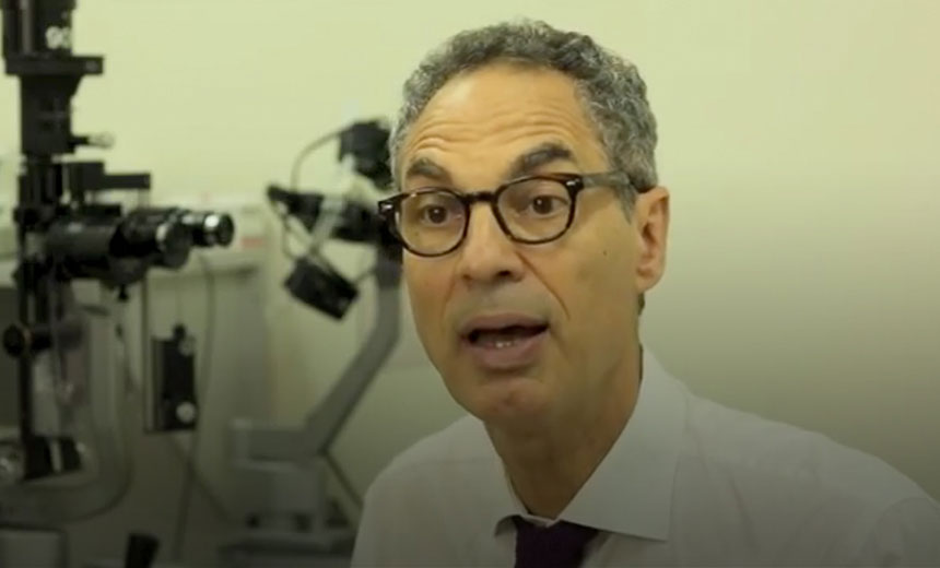 Dr Mark Jacobs testing for glaucoma